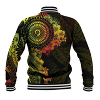 Vanuatu Baseball Jacket Hibisus Polynesian Pattern Reggae LT14 - Polynesian Pride