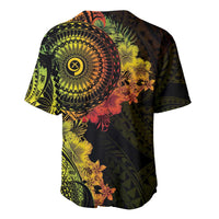 Vanuatu Baseball Jersey Hibisus Polynesian Pattern Reggae - Polynesian Pride