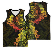 Vanuatu Basketball Jersey Hibisus Polynesian Pattern Reggae LT14 - Polynesian Pride