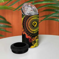 Vanuatu 4 in 1 Can Cooler Tumbler Hibisus Polynesian Pattern Reggae LT14 - Polynesian Pride