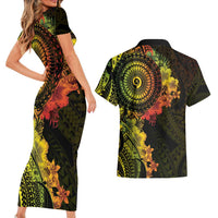 Vanuatu Couples Matching Short Sleeve Bodycon Dress and Hawaiian Shirt Hibisus Polynesian Pattern Reggae LT14 - Polynesian Pride