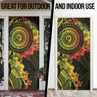Vanuatu Door Cover Hibisus Polynesian Pattern Reggae LT14 - Polynesian Pride