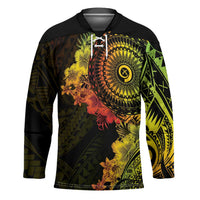 Vanuatu Hockey Jersey Hibisus Polynesian Pattern Reggae LT14 Unisex Reggae - Polynesian Pride