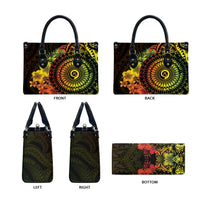 Vanuatu Leather Bag Hibisus Polynesian Pattern Reggae - Polynesian Pride