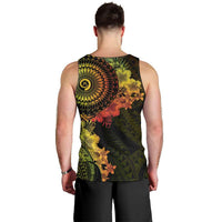 Vanuatu Men Tank Top Hibisus Polynesian Pattern Reggae LT14 - Polynesian Pride