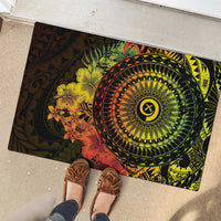 Vanuatu Rubber Doormat Hibisus Polynesian Pattern Reggae LT14 - Polynesian Pride