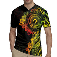 Vanuatu Rugby Jersey Hibisus Polynesian Pattern Reggae LT14 - Polynesian Pride