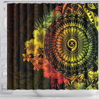 Vanuatu Shower Curtain Hibisus Polynesian Pattern Reggae - Polynesian Pride