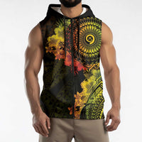 Vanuatu Sleeveless Zip Hoodie Hibisus Polynesian Pattern Reggae LT14 - Polynesian Pride