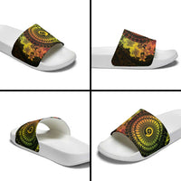 Vanuatu Slide Sandals Hibisus Polynesian Pattern Reggae - Polynesian Pride