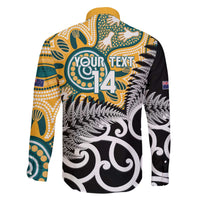 New Zealand Australia Rugby Custom Family Matching Off The Shoulder Long Sleeve Dress and Hawaiian Shirt Wallabies Aboriginal All Black Maori Tiki Together - Polynesian Pride