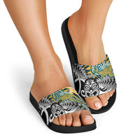 New Zealand Australia Rugby Slide Sandals Wallabies Aboriginal All Black Maori Tiki Together - Polynesian Pride