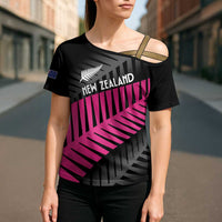 New Zealand Silver Fern Rugby Custom Cross Shoulder Shirt 2025 All Black Go Champions - Polynesian Pride