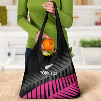 New Zealand Silver Fern Rugby Custom Grocery Bag 2025 All Black Go Champions - Polynesian Pride