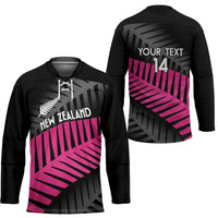 New Zealand Silver Fern Rugby Custom Hockey Jersey 2025 All Black Go Champions - Polynesian Pride