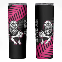 New Zealand Silver Fern Rugby Custom Skinny Tumbler 2025 All Black Go Champions - Polynesian Pride