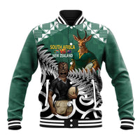 New Zealand South Africa Rugby Custom Baseball Jacket Springboks Kente All Black Maori Together - Polynesian Pride