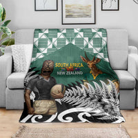 New Zealand South Africa Rugby Blanket Springboks Kente All Black Maori Together - Polynesian Pride
