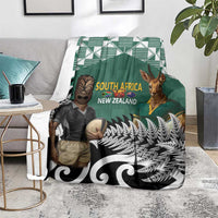 New Zealand South Africa Rugby Blanket Springboks Kente All Black Maori Together - Polynesian Pride
