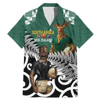 New Zealand South Africa Rugby Custom Family Matching Mermaid Dress and Hawaiian Shirt Springboks Kente All Black Maori Together - Polynesian Pride