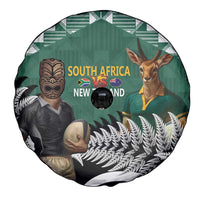 New Zealand South Africa Rugby Spare Tire Cover Springboks Kente All Black Maori Together - Polynesian Pride