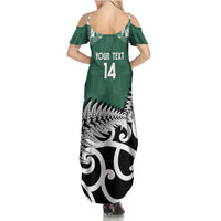 New Zealand South Africa Rugby Custom Summer Maxi Dress Springboks Kente All Black Maori Together - Polynesian Pride