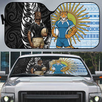 New Zealand Argentina Rugby Auto Sun Shade 2025 Los Pumas All Black Together - Polynesian Pride