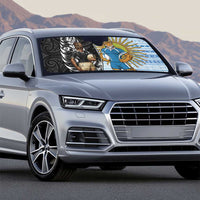 New Zealand Argentina Rugby Auto Sun Shade 2025 Los Pumas All Black Together - Polynesian Pride