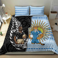 New Zealand Argentina Rugby Bedding Set 2025 Los Pumas All Black Together - Polynesian Pride