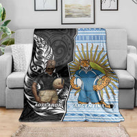 New Zealand Argentina Rugby Blanket 2025 Los Pumas All Black Together - Polynesian Pride