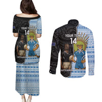 New Zealand Argentina Rugby Custom Couples Matching Puletasi and Long Sleeve Button Shirt 2025 Los Pumas All Black Together - Polynesian Pride