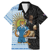 New Zealand Argentina Rugby Custom Family Matching Mermaid Dress and Hawaiian Shirt 2025 Los Pumas All Black Together - Polynesian Pride