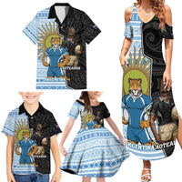 New Zealand Argentina Rugby Custom Family Matching Summer Maxi Dress and Hawaiian Shirt 2025 Los Pumas All Black Together - Polynesian Pride