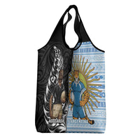 New Zealand Argentina Rugby Grocery Bag 2025 Los Pumas All Black Together - Polynesian Pride