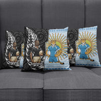 New Zealand Argentina Rugby Pillow Cover 2025 Los Pumas All Black Together - Polynesian Pride