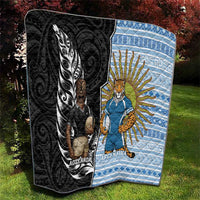 New Zealand Argentina Rugby Quilt 2025 Los Pumas All Black Together - Polynesian Pride