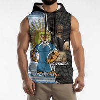 New Zealand Argentina Rugby Custom Sleeveless Hoodie 2025 Los Pumas All Black Together - Polynesian Pride