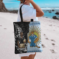 New Zealand Argentina Rugby Tote Bag 2025 Los Pumas All Black Together - Polynesian Pride