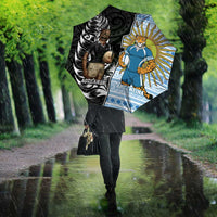 New Zealand Argentina Rugby Umbrella 2025 Los Pumas All Black Together - Polynesian Pride