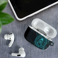 New Zealand Skull Darts AirPods Case Aotearoa Maori Chest Tattoo Stylized Teal LT14 - Polynesian Pride