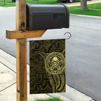 New Zealand Skull Darts Garden Flag Aotearoa Maori Chest Tattoo Stylized Gold - Polynesian Pride