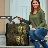 New Zealand Skull Darts Travel Bag Aotearoa Maori Chest Tattoo Stylized Gold - Polynesian Pride