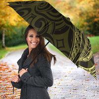 New Zealand Skull Darts Umbrella Aotearoa Maori Chest Tattoo Stylized Gold - Polynesian Pride