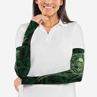 New Zealand Skull Darts Arm Sleeves Aotearoa Maori Chest Tattoo Stylized Green - Polynesian Pride