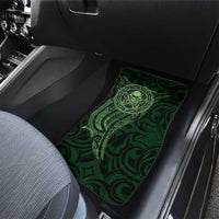 New Zealand Skull Darts Car Mats Aotearoa Maori Chest Tattoo Stylized Green - Polynesian Pride