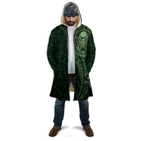 New Zealand Skull Darts Cloak Aotearoa Maori Chest Tattoo Stylized Green - Polynesian Pride