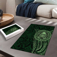 New Zealand Skull Darts Puzzle Aotearoa Maori Chest Tattoo Stylized Green - Polynesian Pride