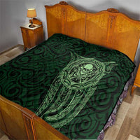 New Zealand Skull Darts Quilt Aotearoa Maori Chest Tattoo Stylized Green - Polynesian Pride