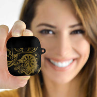 New Zealand Darts AirPods Case Skull In Dart We Trust Maori Pattern LT14 Gold - Polynesian Pride