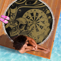 New Zealand Darts Beach Blanket Skull In Dart We Trust Maori Pattern - Polynesian Pride